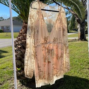 🥂 SIZE 10 LOVING THINGS GOLD & LACE DELICATE SEQUIN ELEGANT ROMPER 🥂